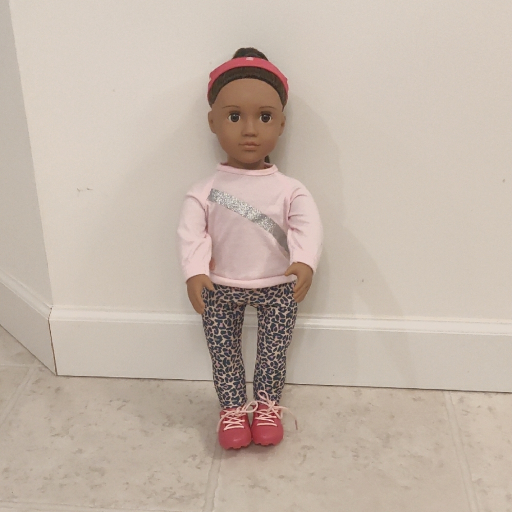 Our Generation 18-Inch Doll, Natalia Stylish with Pink Outfit and Silver Accents